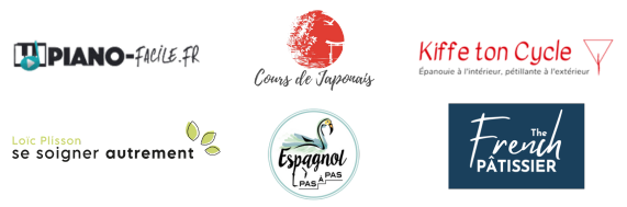 Piano-Facile.fr, Cours de Japonais, Kiffe ton Cycle, Se Soigner Autrement, Espagnol Pas à Pas, The French Pâtissier